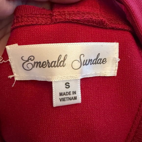 Size small “emerald sundae” brand red burgundy form fitting dress - Picture 6 of 6
